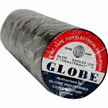 Globe Marka Siyah 0.13Mmx19Mmx10Yrd İzole Elektrik Bandı 10 Lu Paket