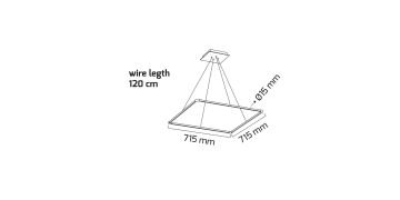 Goya 42 Watt Samsung Ledli Dekoratif Sarkıt Kare Linear Aydınlatma 72CM GY 8123-3
