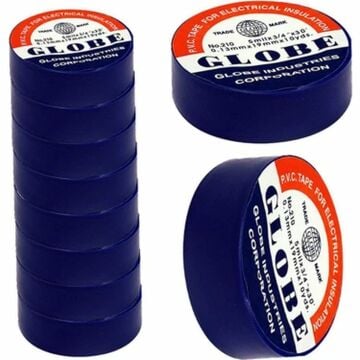 Globe Marka Mavi 0.13Mmx19Mmx10Yrd İzole Elektrik Bandı 10 Lu Paket