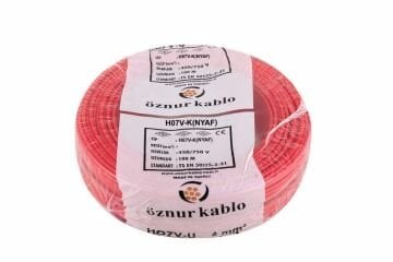 Öznur Kablo 6 mm Nyaf Çok Telli Bakır Elektrik Kablosu Kırmızı 100 Metre