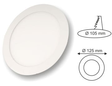 Cata 6 Watt Led Panel Aydınlatma Gömme Led Panel Armatürü Siyah Kasa ct-5125 3000  K (Gün Işığı)