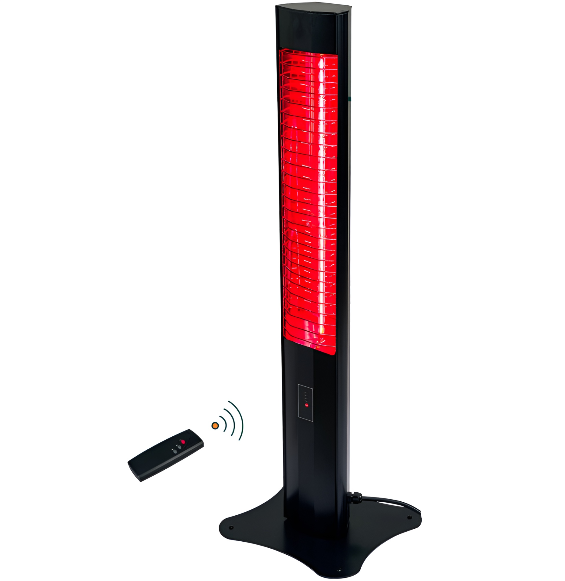 Ardonat 3000W Kumandalı Dikili Tipi Dış Mekan Kafe Restoran Isıtıcı Devrilme Emniyetli Halogen Black