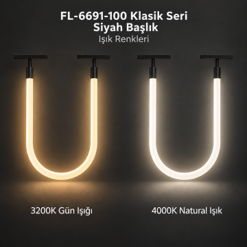 Forlife Klasik FL-6697-100 Siyah Esnek Hortum Magnet Ray Aydınlatma
