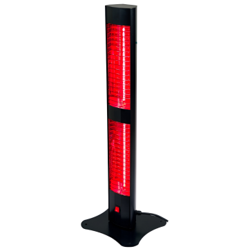 Ardonat 3000W Dikili Tipi Dış Mekan Kafe Restoran Isıtıcı Çift Gözlü Devrilme Emniyetli Halogen Black