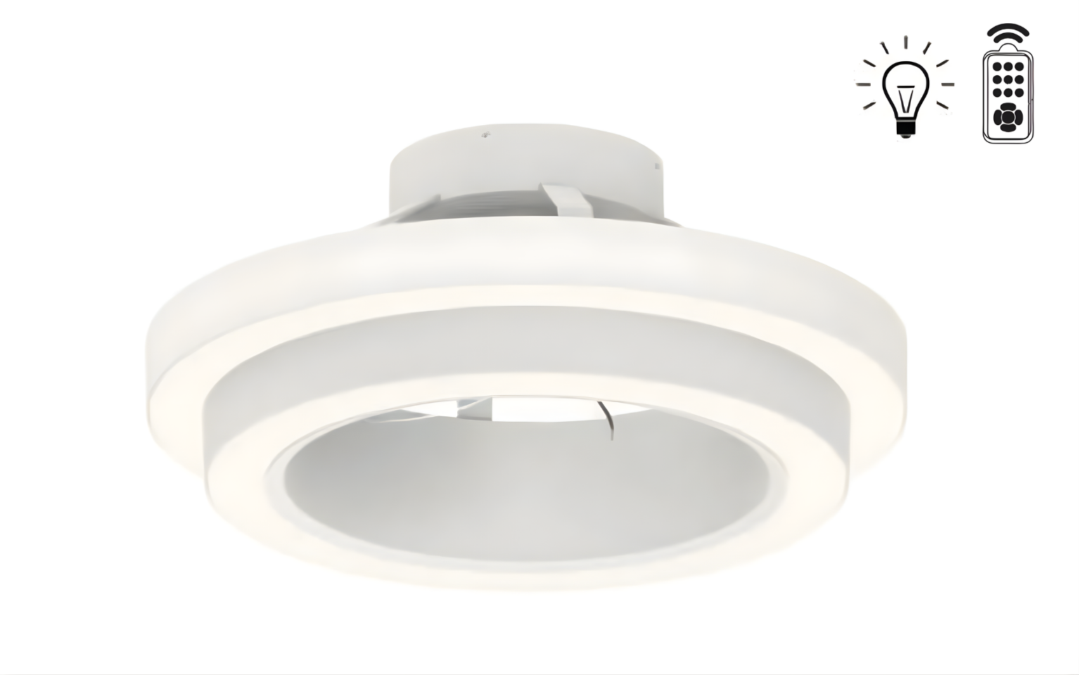 Taflan TX-12DL01 Beyaz 26W Işıklı Uzaktan Kumandalı Gizli Kanat Lambalı Tavan Vantilatörü