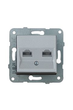 Viko Artline Novella Data-Nümeris Telefon Prizi (RJ45-CAT5E-CAT3) Mekanizma + Kapak 92600035 Gümüş