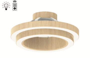 Taflan TX-12DL01 Ahşap 26W Işıklı Uzaktan Kumandalı Gizli Kanat Lambalı Tavan Vantilatörü