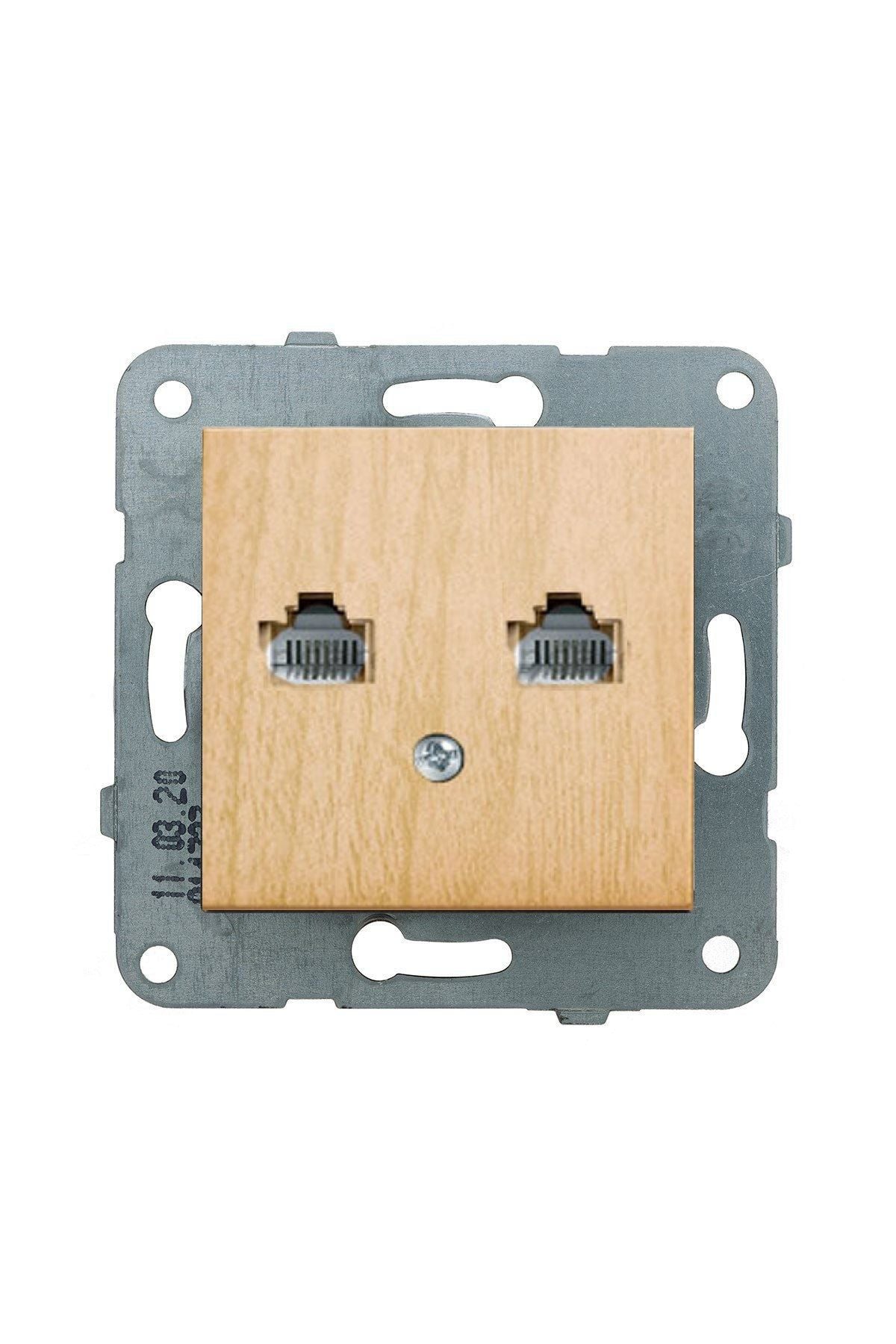 Viko Artline Novella Data-Nümeris Telefon Prizi (RJ45-CAT5E-CAT3) Mekanizma + Kapak 92600035 Kayın