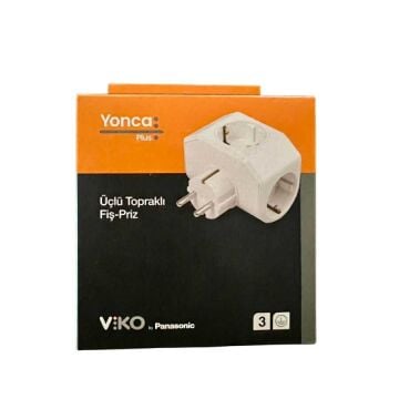 Viko Topraklı Üçlü Beyaz Fiş Priz Yonca 90303000