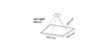 Goya 56 Watt Samsung Ledli Dekoratif Sarkıt Kare Linear Aydınlatma 94CM GY 8123-4