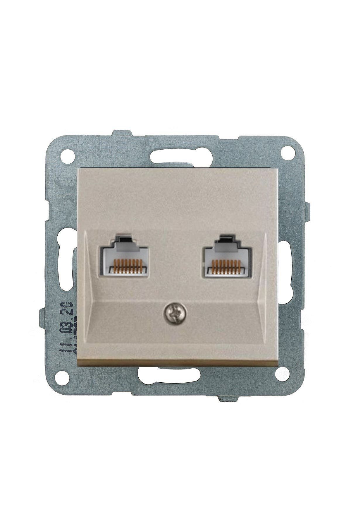 Viko Artline Novella Data-Nümeris Telefon Prizi (RJ45-CAT6-CAT3) Mekanizma + Kapak 92600104 Bronz