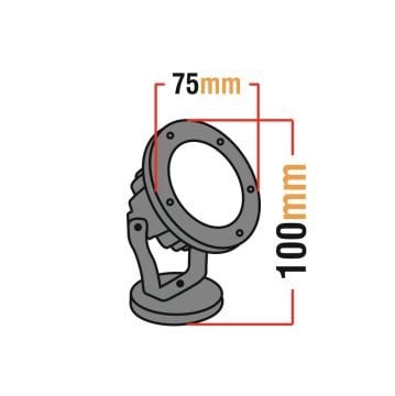 Led Ağaç Bahçe ve Peyzaj Aydınlatma Armatürü 3 Watt AMBER - IP67 Su Korumalı - Kazıklı - 12 Volt