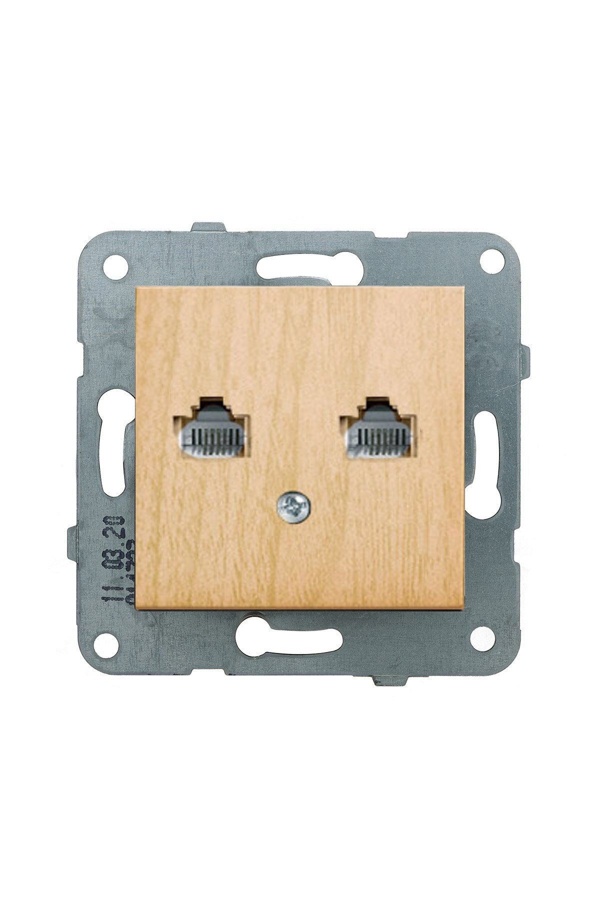 Viko Artline Novella Data-Nümeris Telefon Prizi (RJ45-CAT6-CAT3) Mekanizma + Kapak 92600104 Kayın