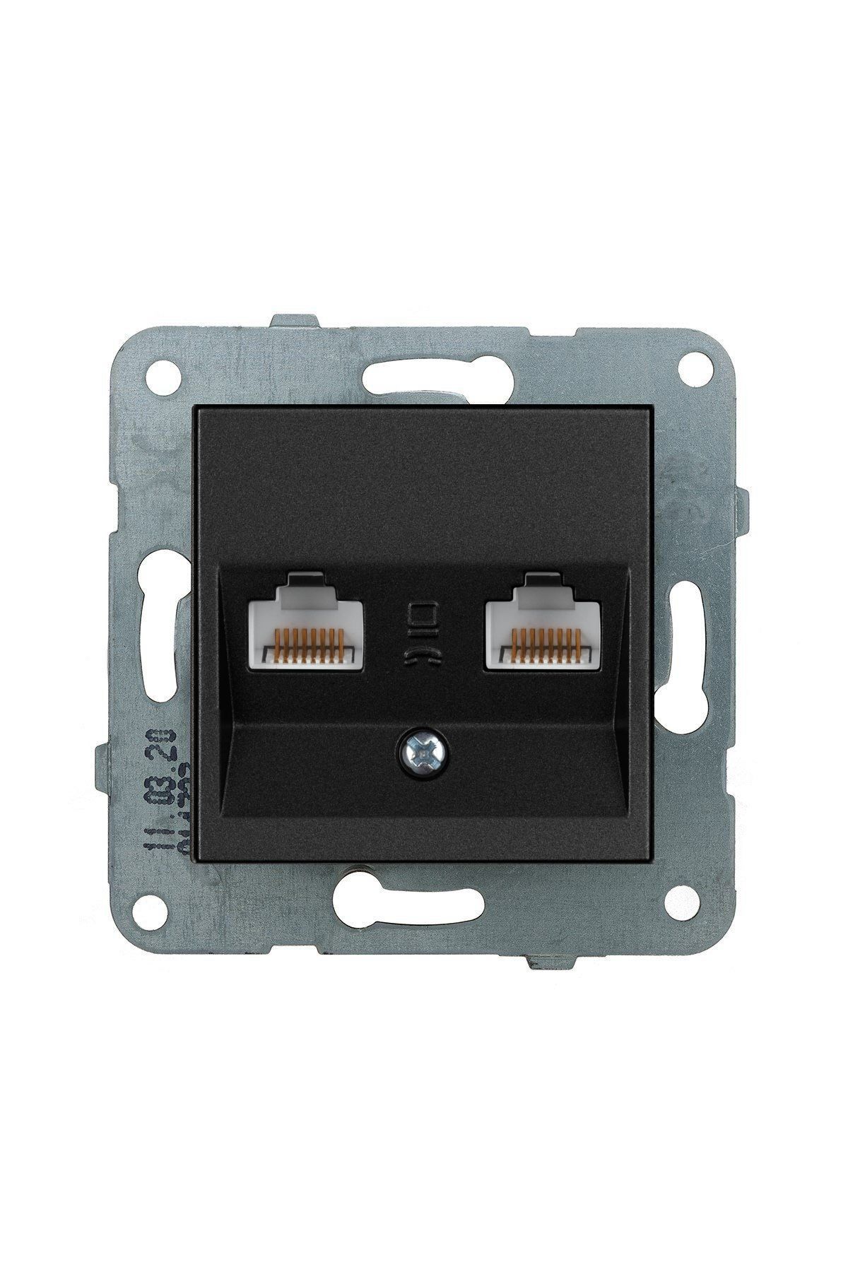 Viko Artline Novella Data-Nümeris Telefon Prizi (RJ45-CAT6-CAT3) Mekanizma + Kapak 92600104 Siyah