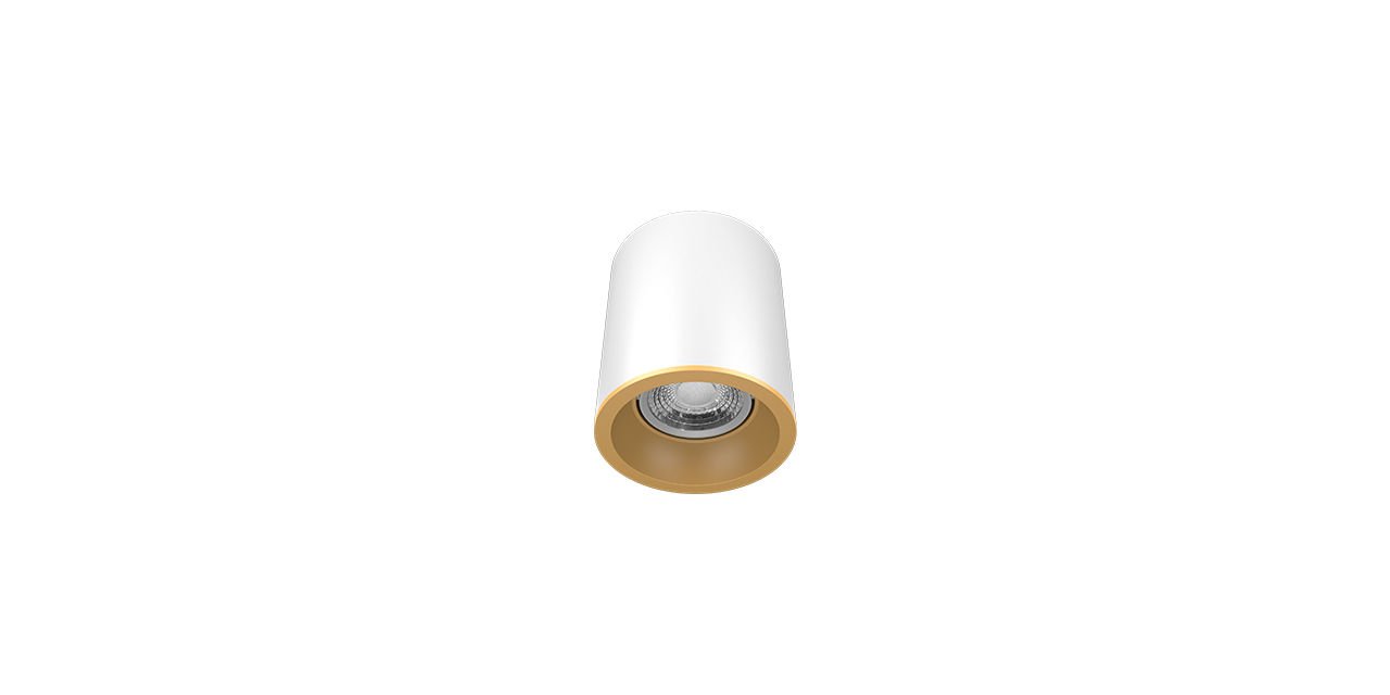 Goya 8 Watt 9x9 Yuvarlak Kasa Samsung Ledli Spot Armatür GY 1857-8 3000  K (Gün Işığı) - Beyaz - Gold - Dimli