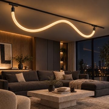 Forlife Klasik FL-6698-100 Siyah Örgülü Hortum Magnet Ray Aydınlatma