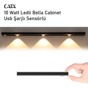 Cata Bella 20 Watt Ledli 3 Renk Yanma Modlu Sensörlü Usb Şarjlı Cabinet CT-2464