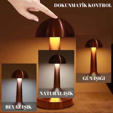 Cata Lizbon Şarjlı Dokunmatik Masa Lambası 3 Renk Yanma Modlu Gold Renk CT-8429