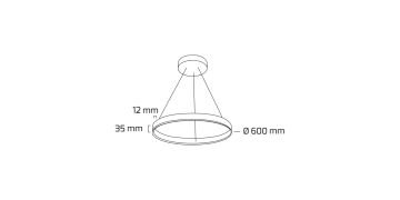 Goya 40 Watt Samsung Ledli Dekoratif Sarkıt Yuvarlak Linear Aydınlatma 60CM GY 8210-60