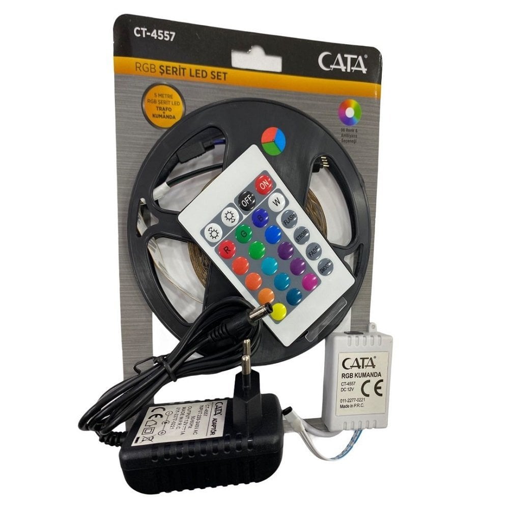 Cata 5 Metre Rgb Kumandalı Şerit Led Seti 96 Renk CT-4557