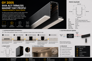 Goya Sıva Altı Trimless Magnet Ray 2 Metre GY 2005-3