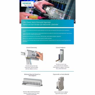 Siemens 1x8A 6kA C Tipi Otomatik Sigorta 120'li Paket 5SL6108-7