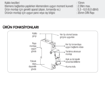 Viko 1x63A 4.5kA B Tipi Otomatik Sigorta 4VTB-1B63