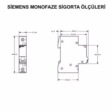 Siemens 1x16A 6kA C Tipi Otomatik Sigorta 120'li Paket 5SL6116-7