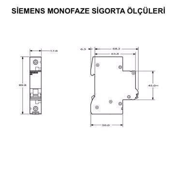 Siemens 1x25A 6kA C Tipi Otomatik Sigorta 120'li Paket 5SL6125-7