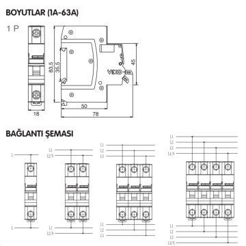 Viko 3x40A 4.5kA B Tipi 3 Kutuplu Otomatik Sigorta 4VTB-3B40