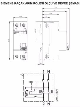 Siemens 2x25A 30mA Kaçak Akım Rölesi 40'lı Paket 5SV5312-6