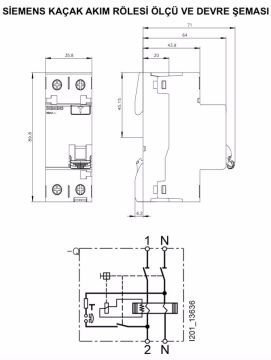 Siemens 2x25A 30mA Kaçak Akım Rölesi 40'lı Paket 5SV5312-6