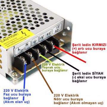 Noas 12 Volt 21 Amper Süper Slim Şerit Led Trafosu YL25-0250