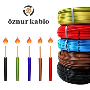 Öznur Kablo 2,5 mm Nyaf Tek Damarlı Yanmaz Bakır Elektrik Kablosu Sarı Yeşil 100 Metre