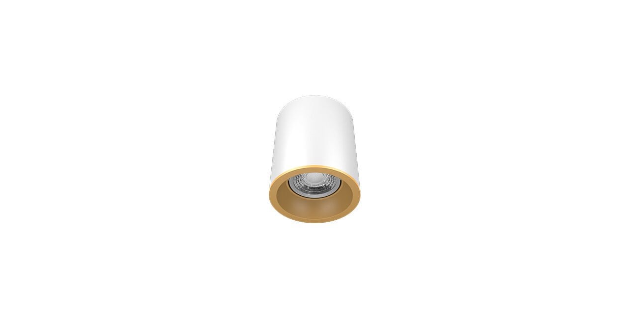 Goya 8 Watt 9x9 Yuvarlak Kasa Samsung Ledli Spot Armatür GY 1857-8 6500K (Beyaz Işık) - Beyaz - Gold - Dimli