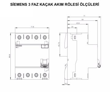 Siemens 3x100A 30mA Kaçak Akım Rölesi 20'li Paket 5SV3348-6