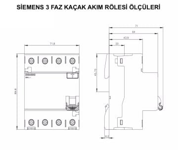Siemens 3x125A 30mA Kaçak Akım Rölesi 20'li Paket 5SV3345-6