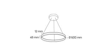 Goya 40 Watt Samsung Ledli Dekoratif Sarkıt Yuvarlak Linear Aydınlatma 60CM GY 8211-60