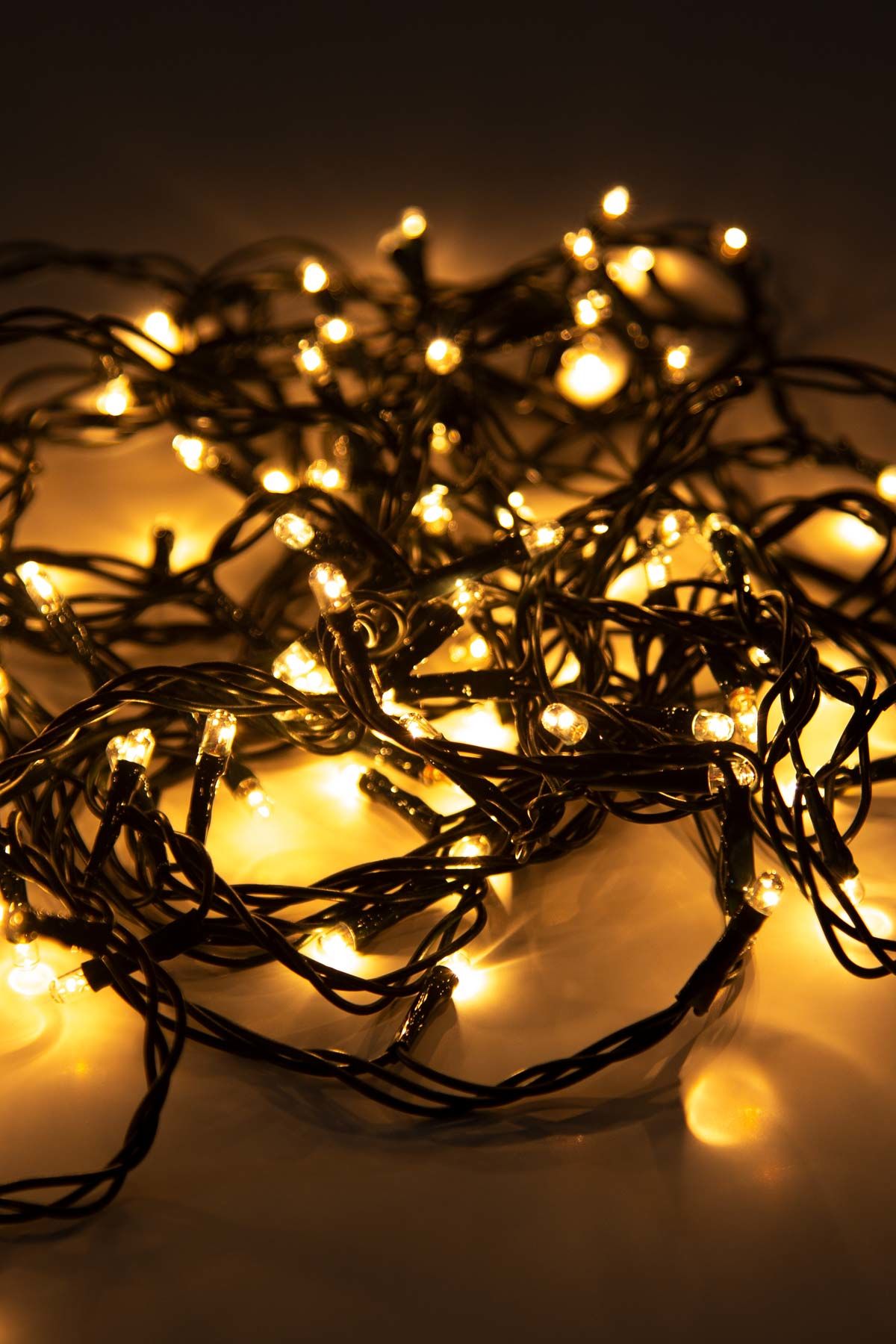 Yılbaşı Ağacı Süsü 10 Metre 100 Ledli Fiş Tipi Yılbaşı Süsü Siyah Kablolu SNC-203