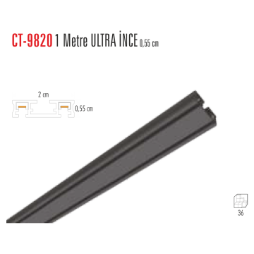 Cata 1 Metre Ultra İnce Magnet Ray 0,55 Cm Siyah Kasa ct-9820
