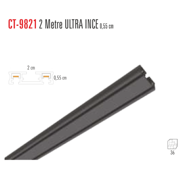 Cata 2 Metre Ultra İnce Magnet Ray 0,55 Cm Siyah Kasa ct-9821