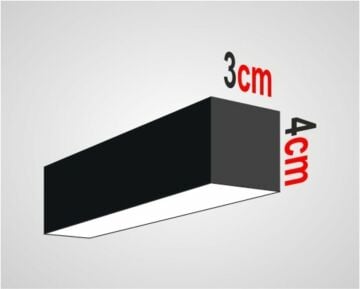 Mercekli Led Linear Aydınlatma Osram Led Sıva Üstü Lineer Armatür 3x4 Cm Kasa
