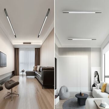 Mercekli Led Linear Aydınlatma Osram Led Sıva Üstü Lineer Armatür 3x4 Cm Kasa