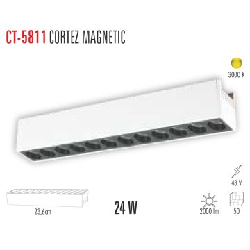 Cata Cortez 24 W Magnet Ray Armatür Aydınlatma Beyaz Kasa Gün Işığı ct-5811