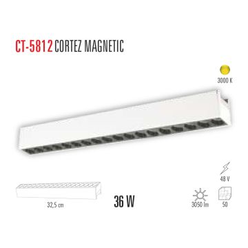 Cata Cortez 36 W Magnet Ray Armatür Aydınlatma Beyaz Kasa Gün Işığı ct-5812