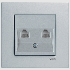 Viko Artline Novella İkili Nümeris Telefon Prizi (2 x CAT3) Mekanizma + Kapak 92600033 Kiraz