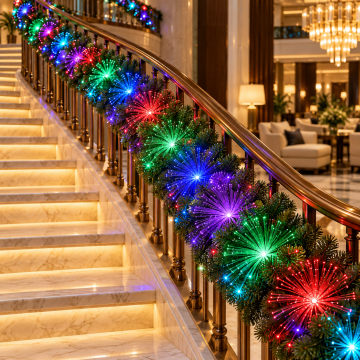 Dış Mekan Fiber Optik Işıklı Garland Dekoratif Yılbaşı Süsü 200Cm RGB Snc-816-3