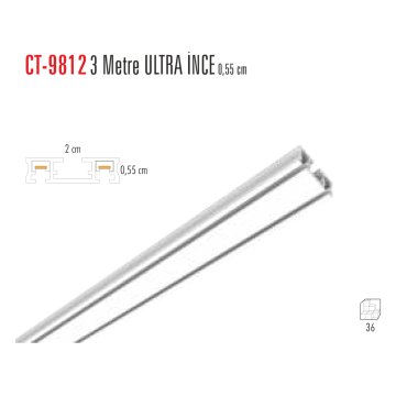 Cata 3 Metre Ultra İnce Magnet Ray 0,55 Cm Beyaz Kasa ct-9812