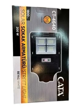 Cata 200W Güneş Enerjili Solar Sokak Aydınlatma Armatürü CT-4640