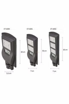 Cata 120W Güneş Enerjili Solar Sokak Aydınlatma Armatürü CT-4691